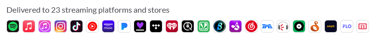 DistroKid streaming platform and music store icons
